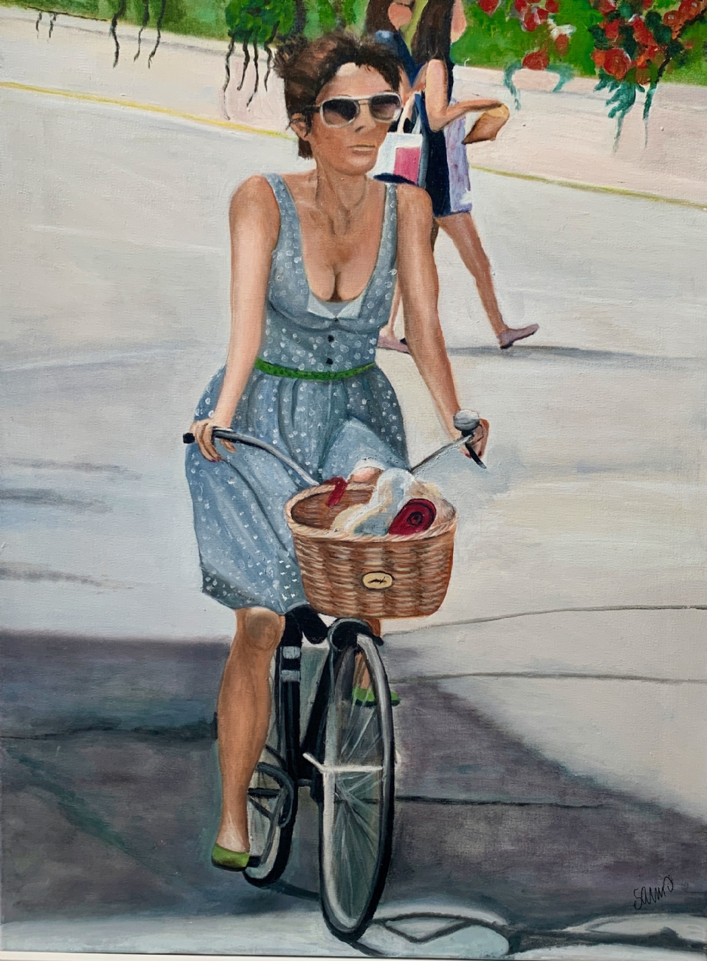 Pigen med cyklen II | Maleri