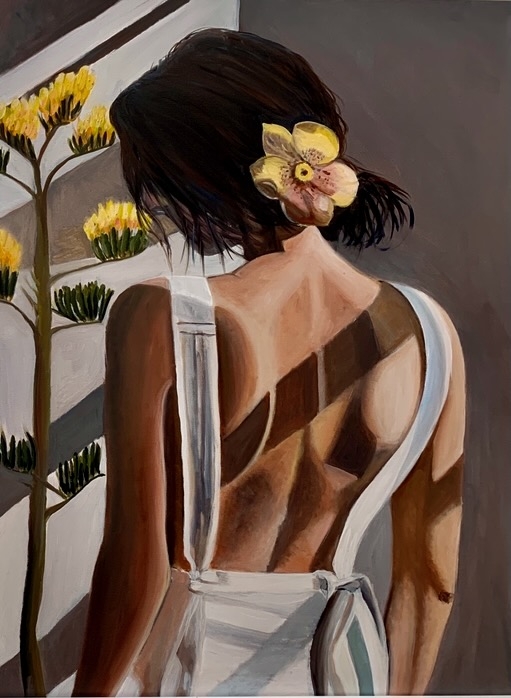 Pigen med orkiden | Maleri