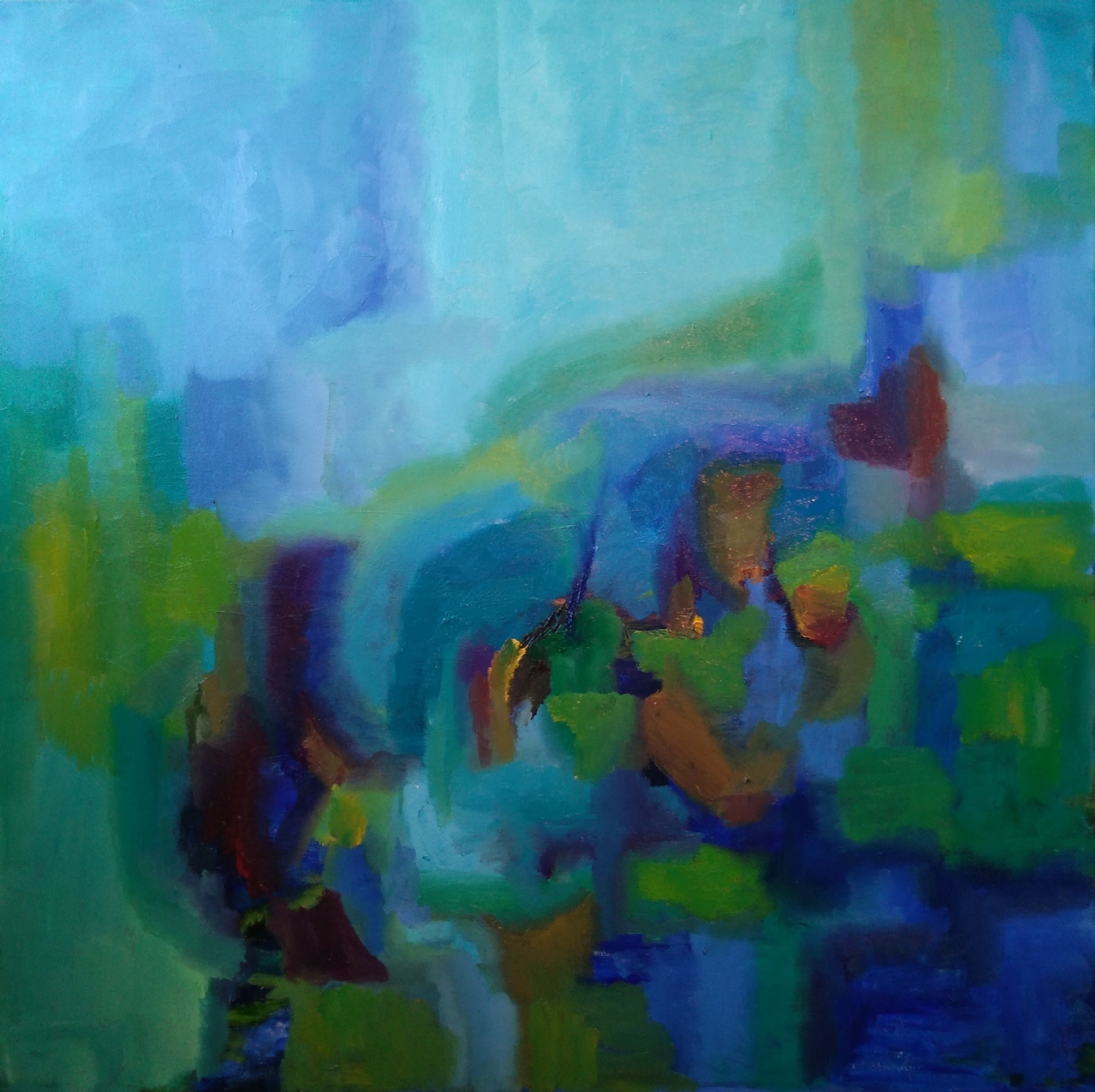 Improvisation i blåt | Maleri