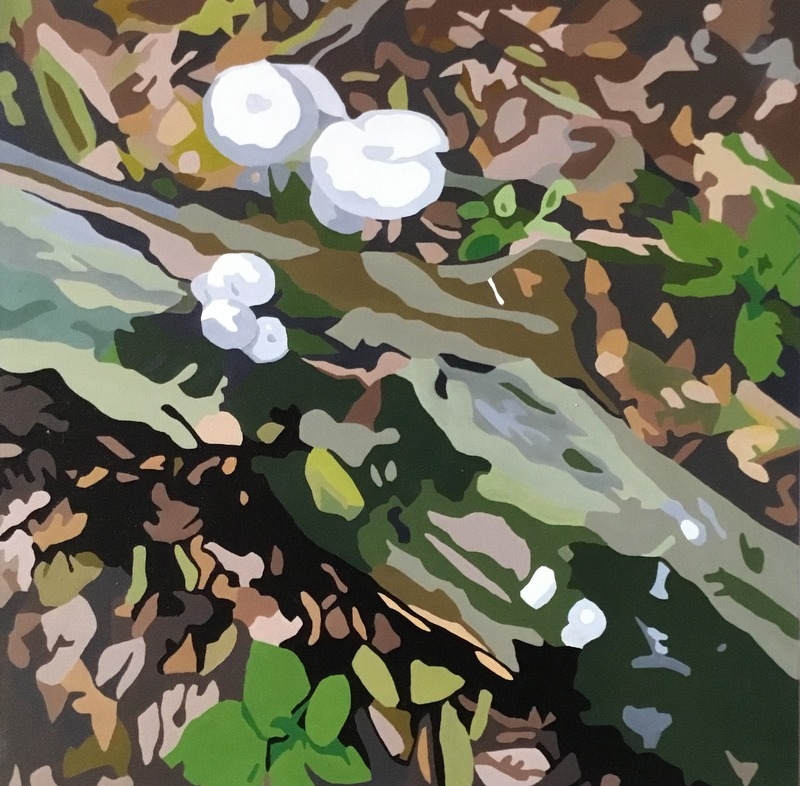 Svampe på træ | Maleri