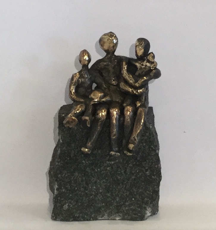 Par med 2 børn | Skulptur