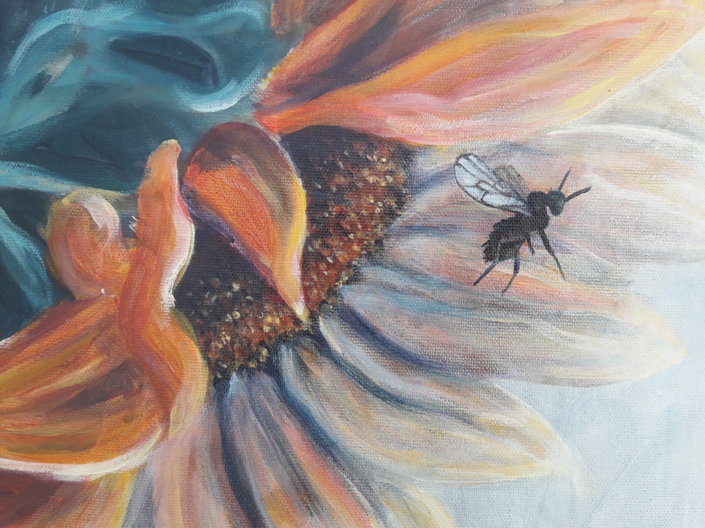 Sunflower and insect no. 1 | Maleri | Detail 2