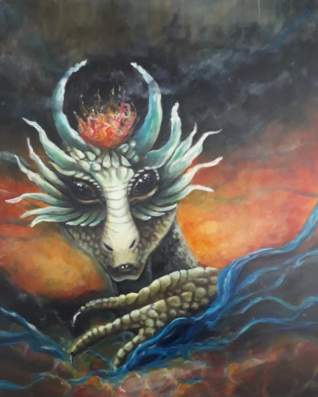 Shy Fire Dragon | Maleri